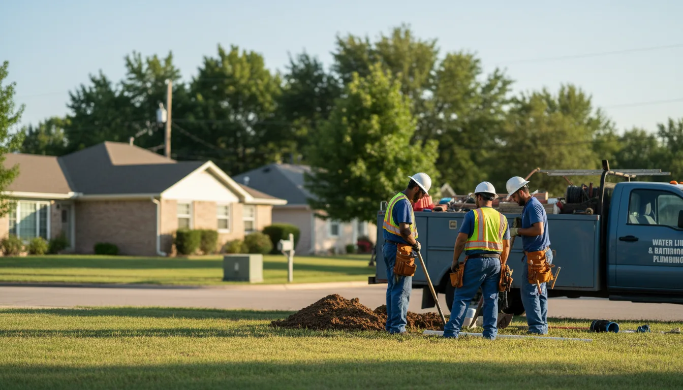 Residential water line and bathroom plumbing service in Vera, OK